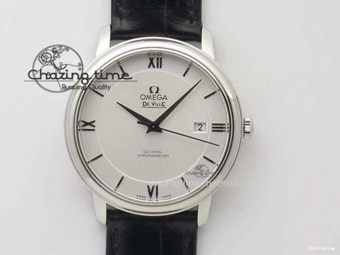 0212 De Ville MK 1:1 Best Edition SS Black Dial On Black Leather Asian Seagull T1701 (Sec@6) Unisex 8243